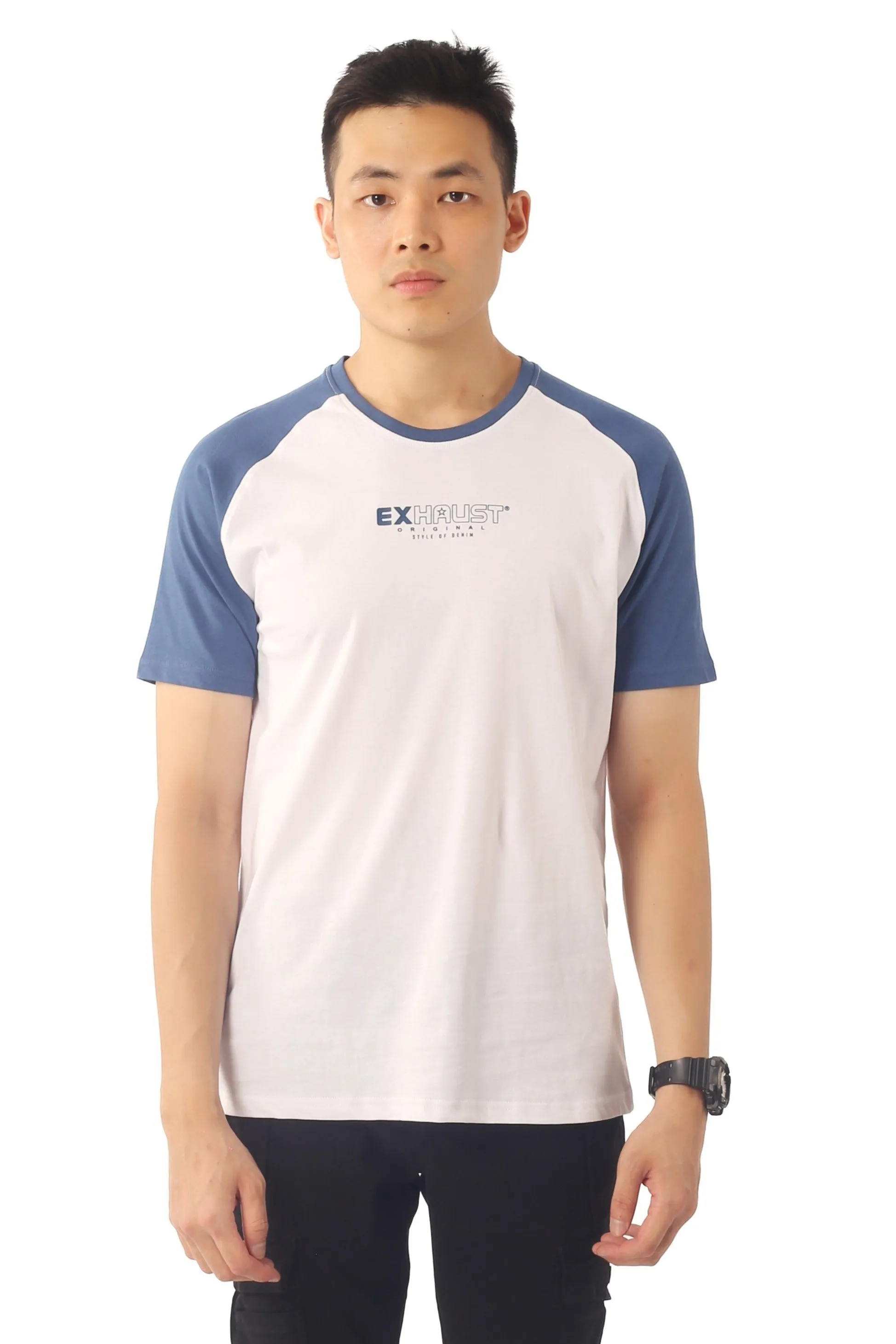 EXHAUST SHORT SLEEVE ROUND NECK T-SHIRT [FREE CUT] 1686