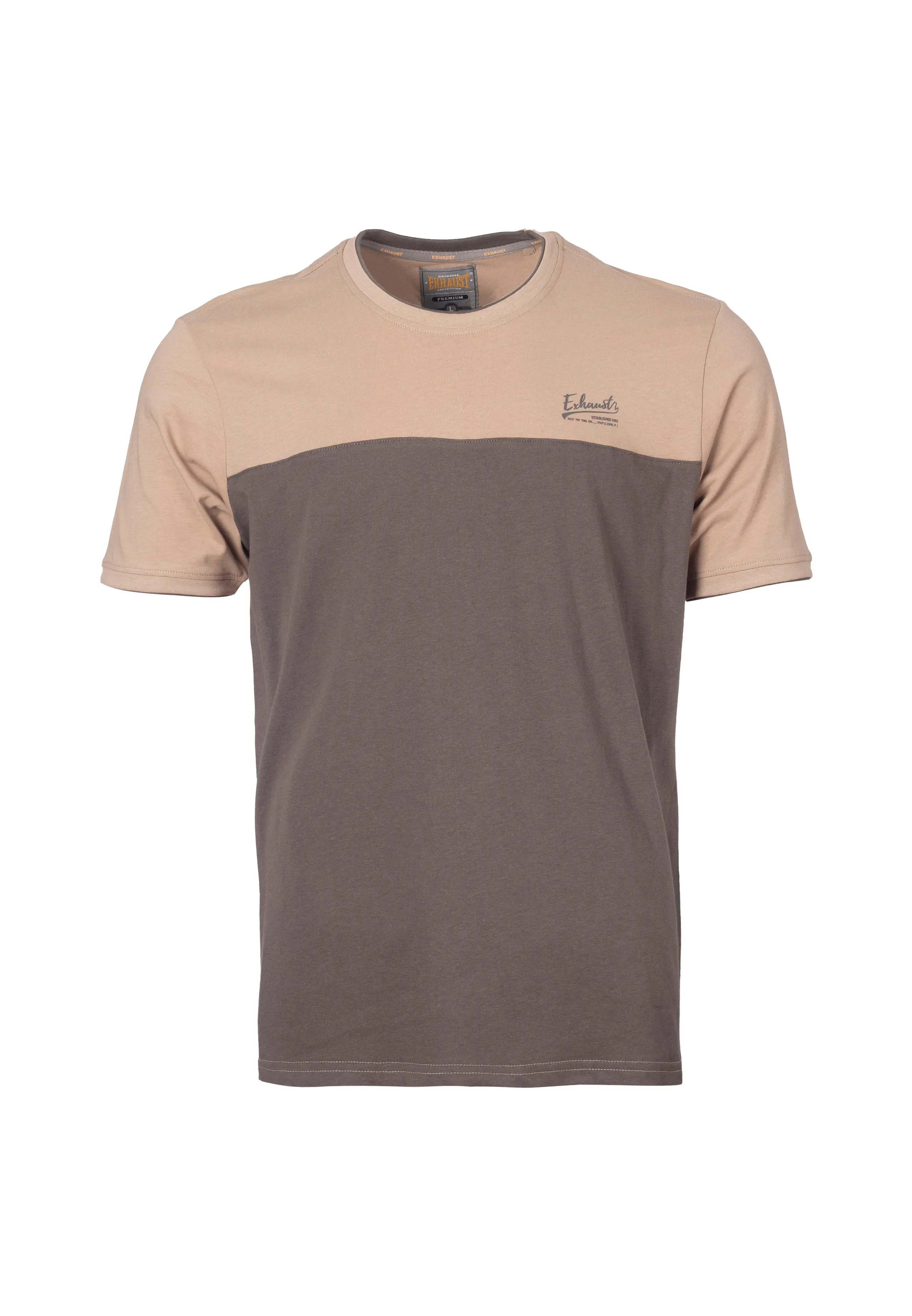 EXHAUST SHORT SLEEVE ROUND NECK T-SHIRT [FREE CUT] 1687