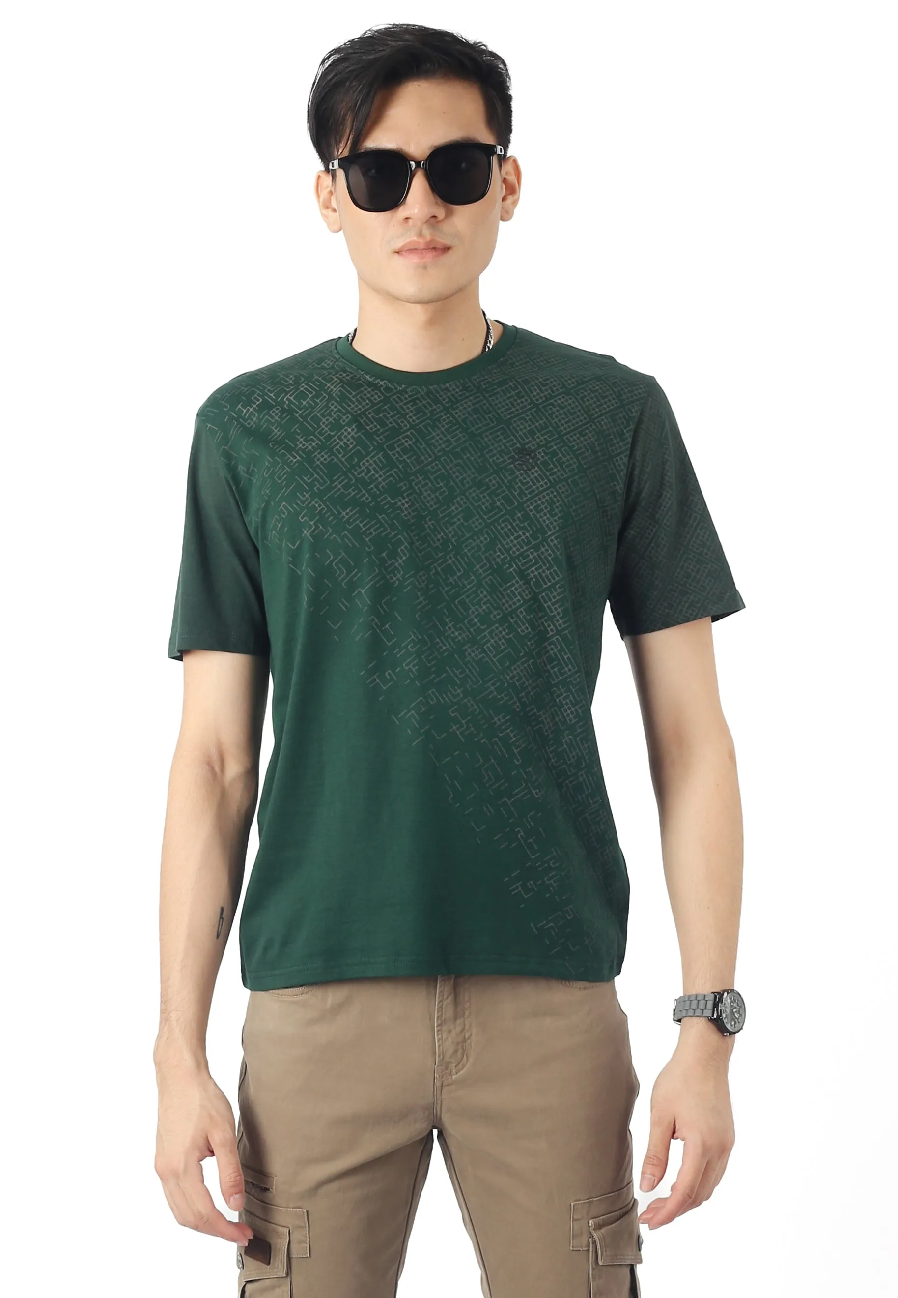 EXHAUST SHORT SLEEVE ROUND NECK T-SHIRT [FREE CUT] 1690