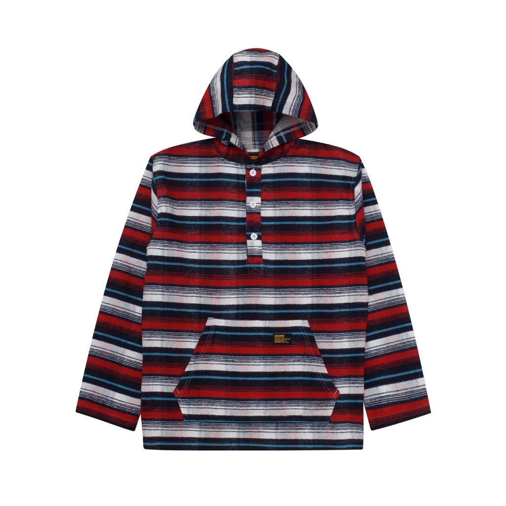 Flannel HoodieShirt CAPRI BLUE RED