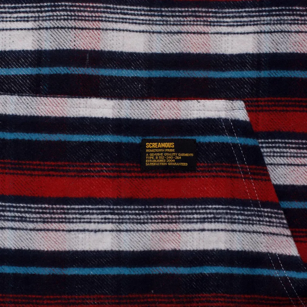 Flannel HoodieShirt CAPRI BLUE RED