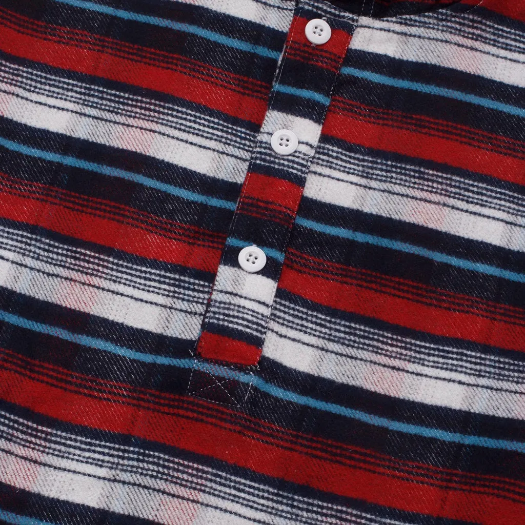 Flannel HoodieShirt CAPRI BLUE RED