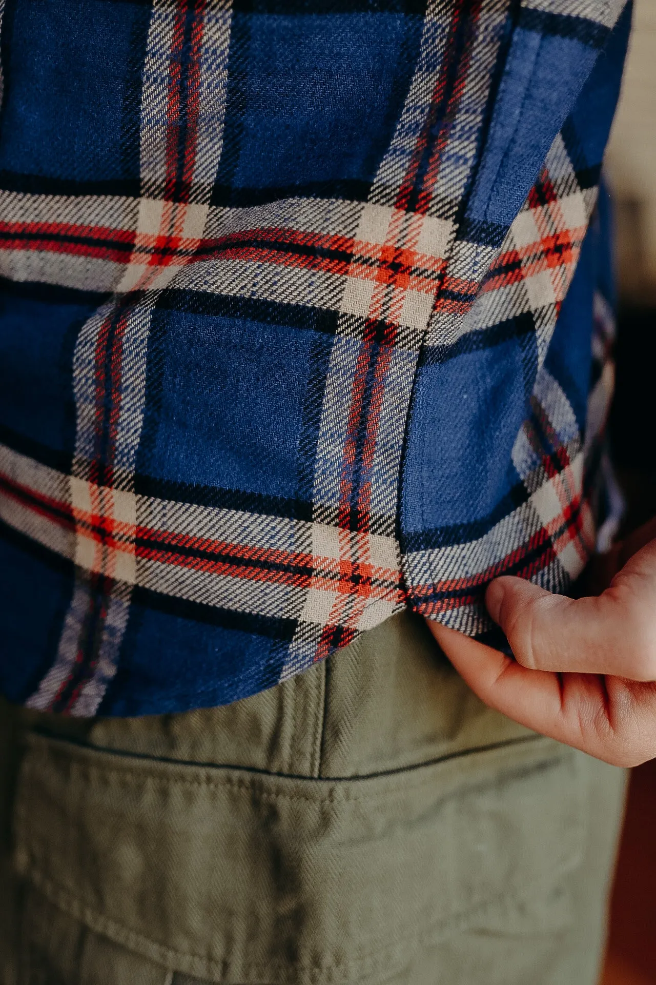 Flannel Work Shirt- Navy Slub