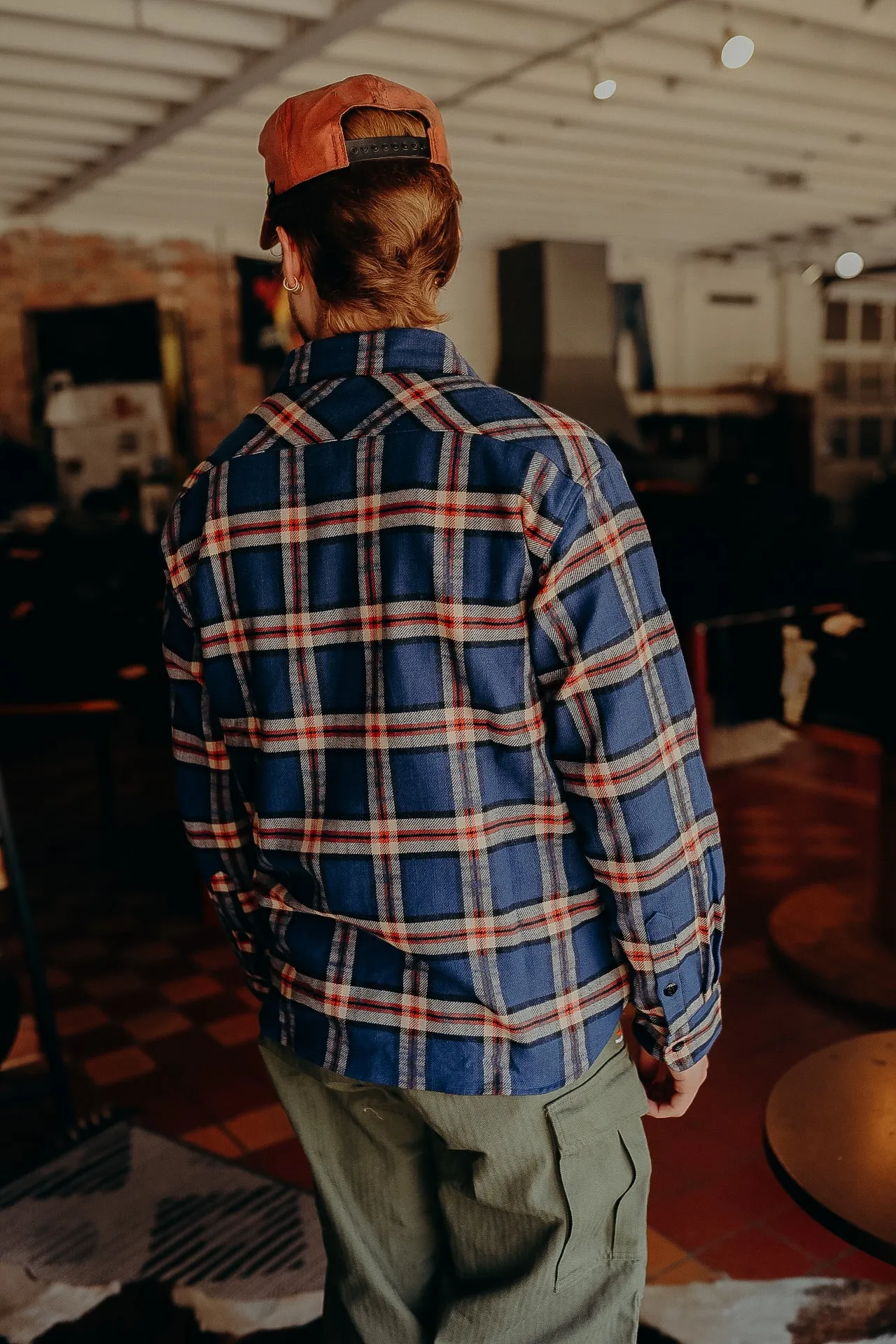 Flannel Work Shirt- Navy Slub