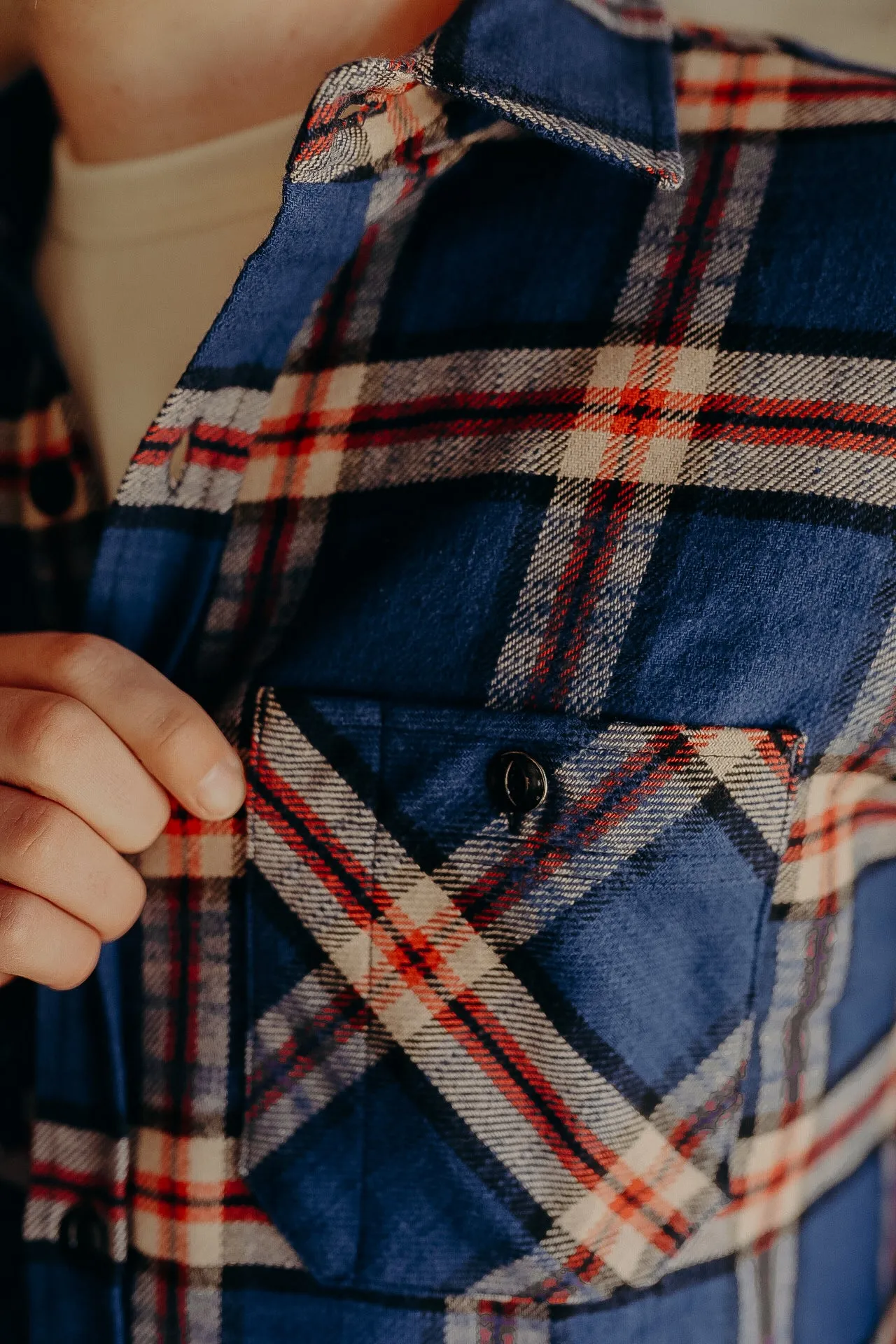 Flannel Work Shirt- Navy Slub