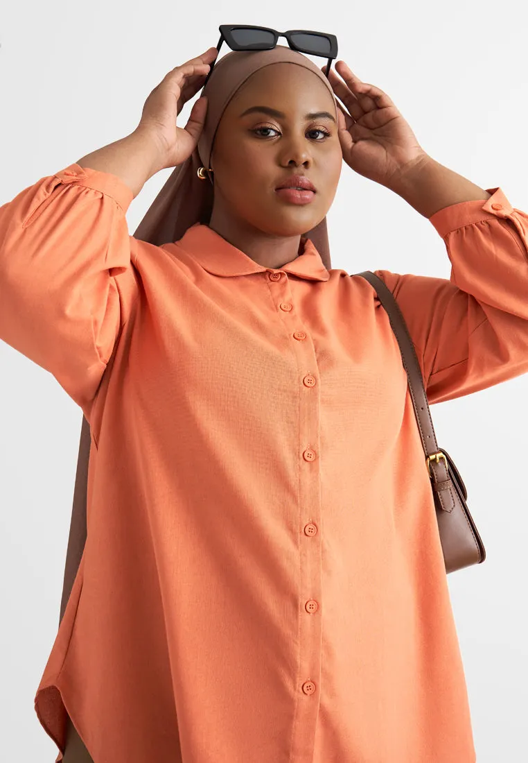 Frida Rounded Collar Cotton Shirt