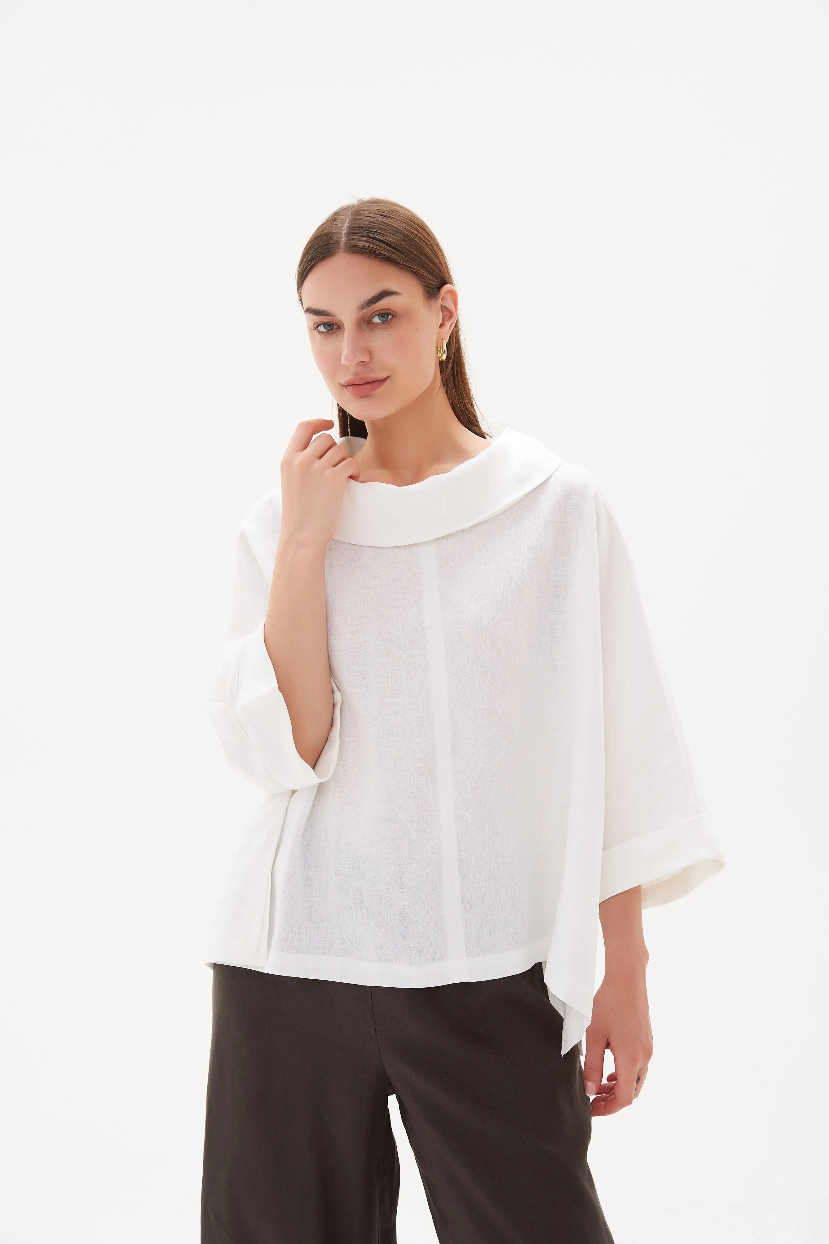 Funnel neck boxy top Tirelli