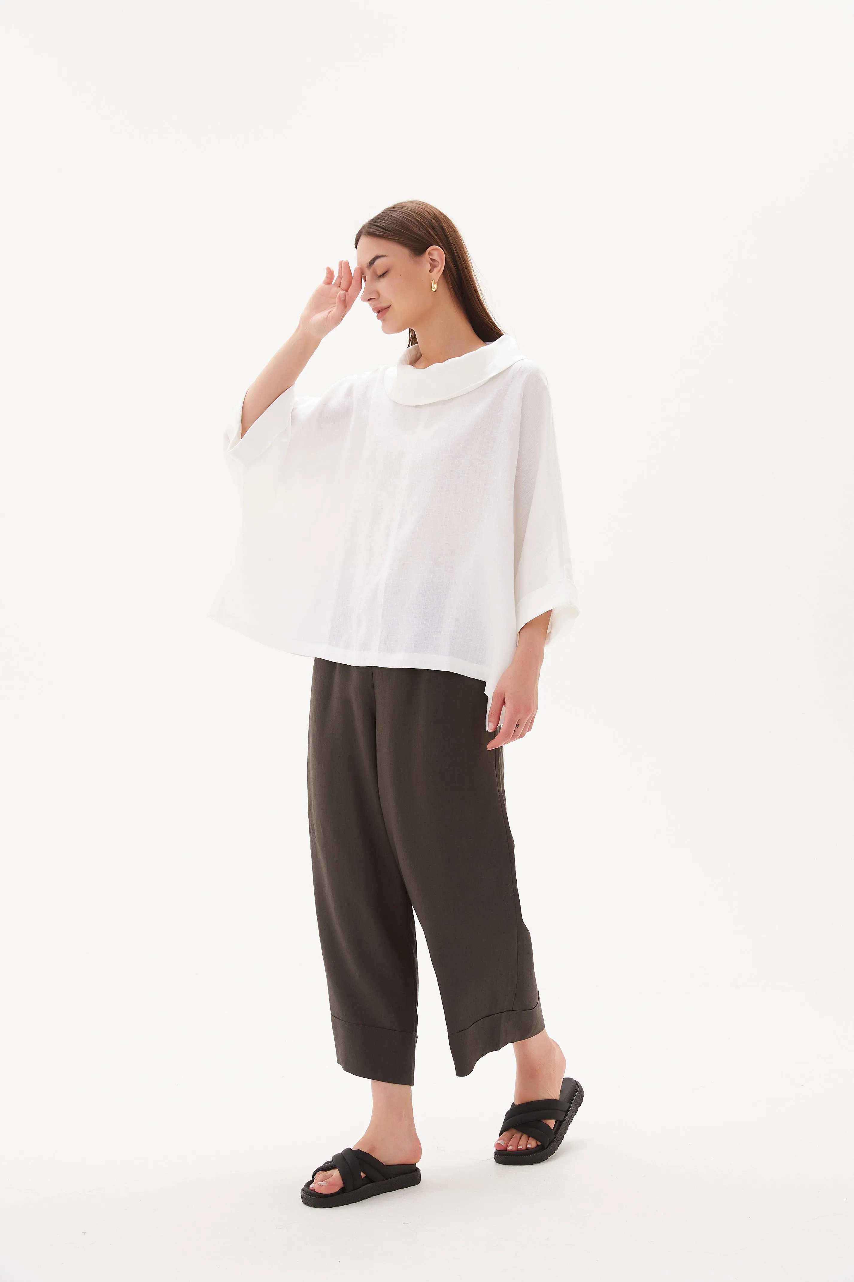 Funnel neck boxy top Tirelli