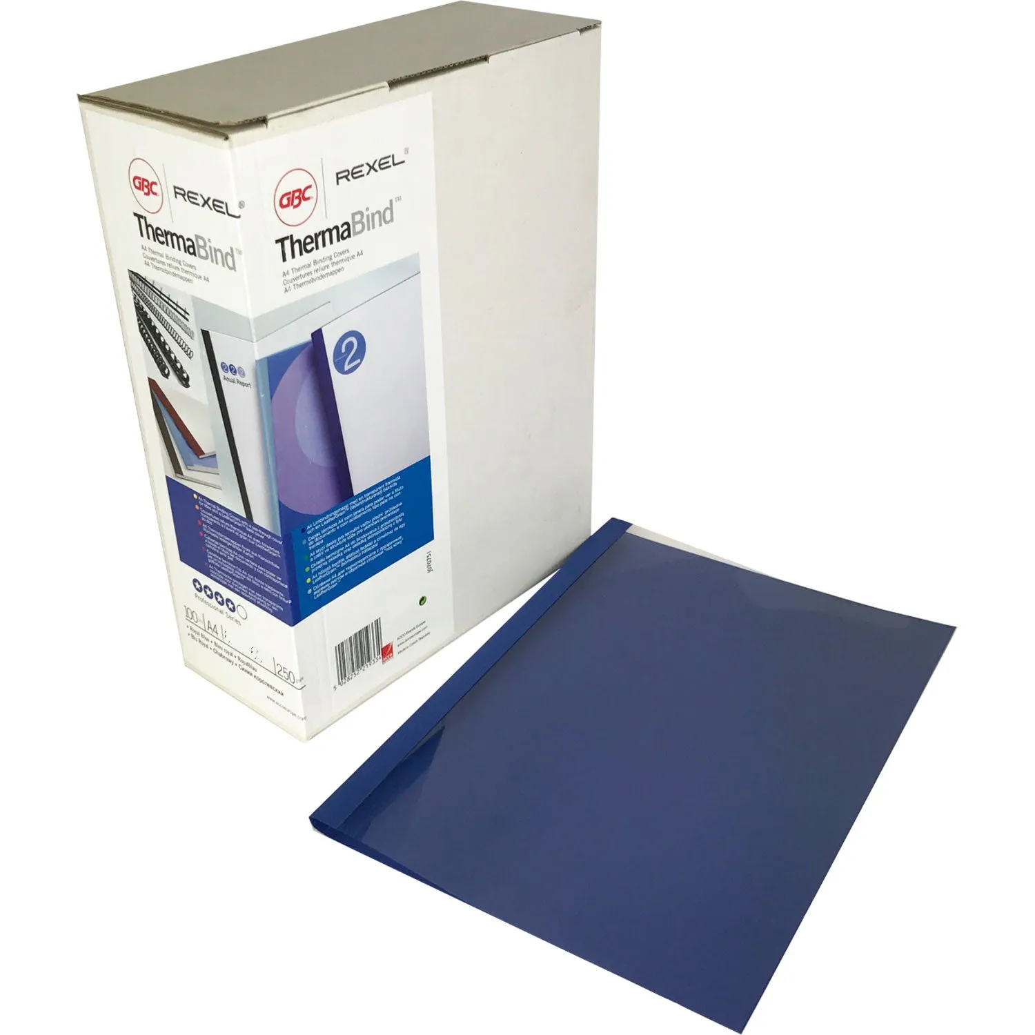 GBC 6mm Blue Leathergrain Thermal Binding Covers 451034U (100)