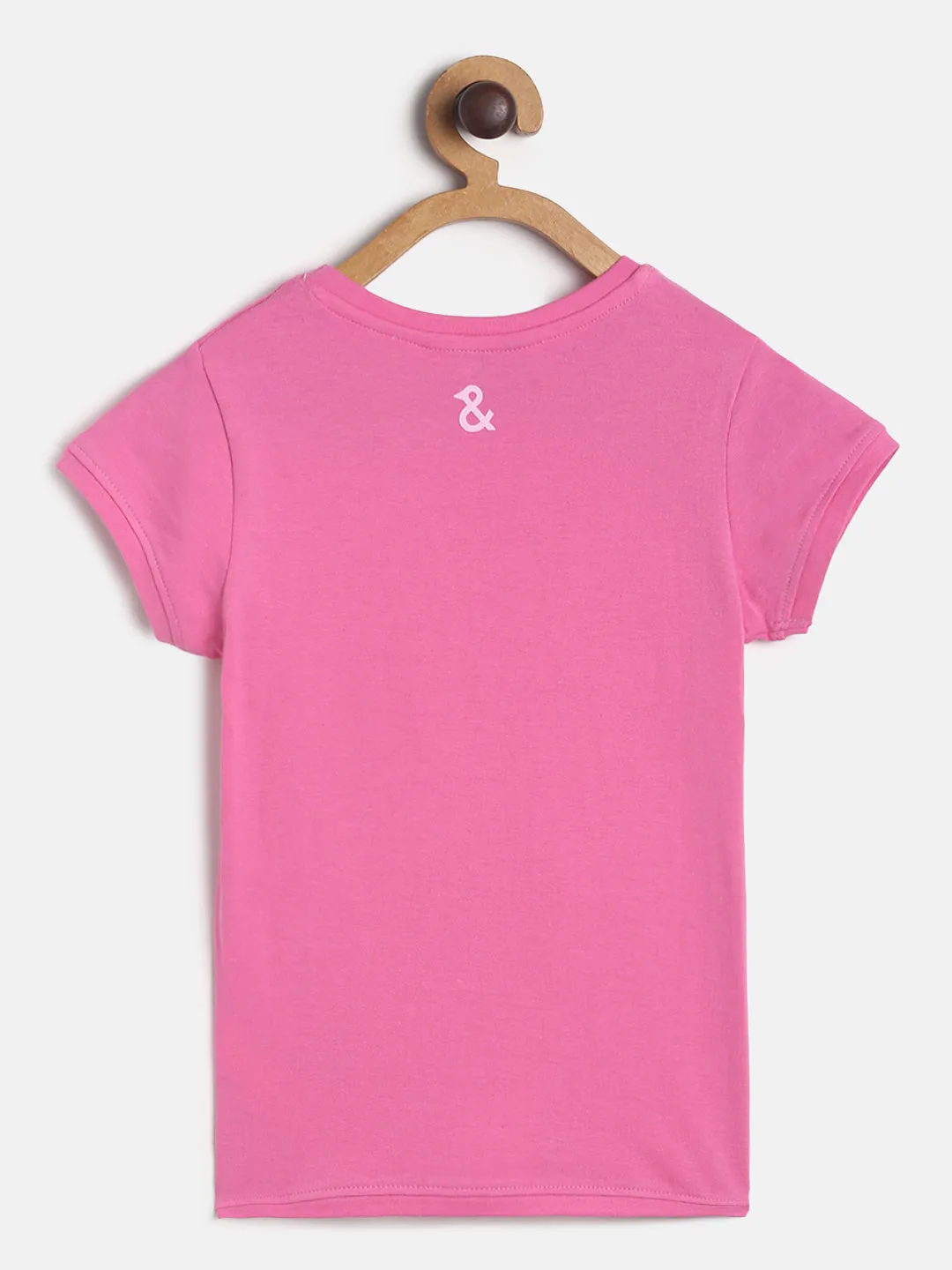 Girls Pink Printed T-shirt