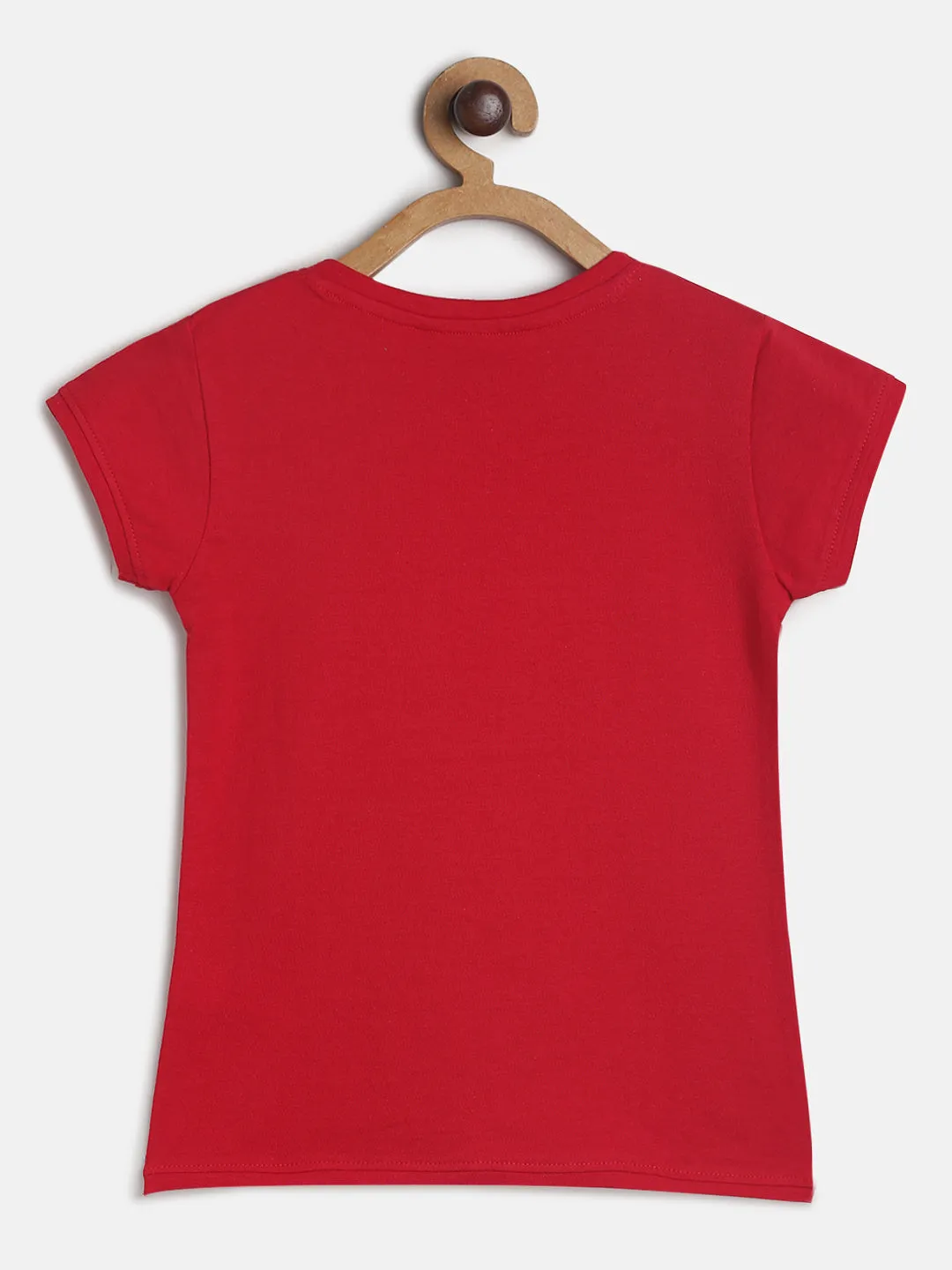 Girls Red Prinred T-shirt