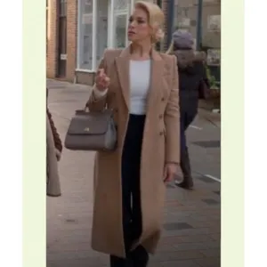 Hannah Waddingham Brown Coat