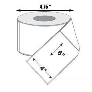 iMBAPrice 10 Rolls of 450 Label 4x6 Direct Thermal Shipping Labels Perfect for 1" CORE THERMAL LASER PRINTERS