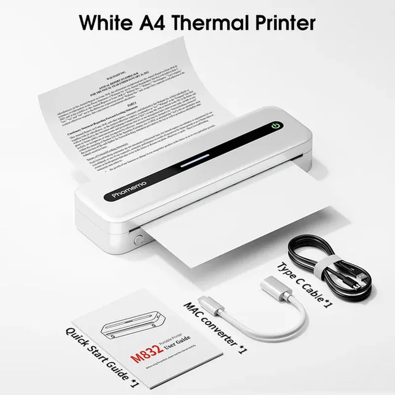 Inkless M832 Portable Wireless Bluetooth Thermal Printer