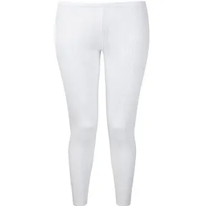 Ladies Thermal Underwear Long John Brushed Inside 0.45 TOG with Free Bed Socks (Medium) White