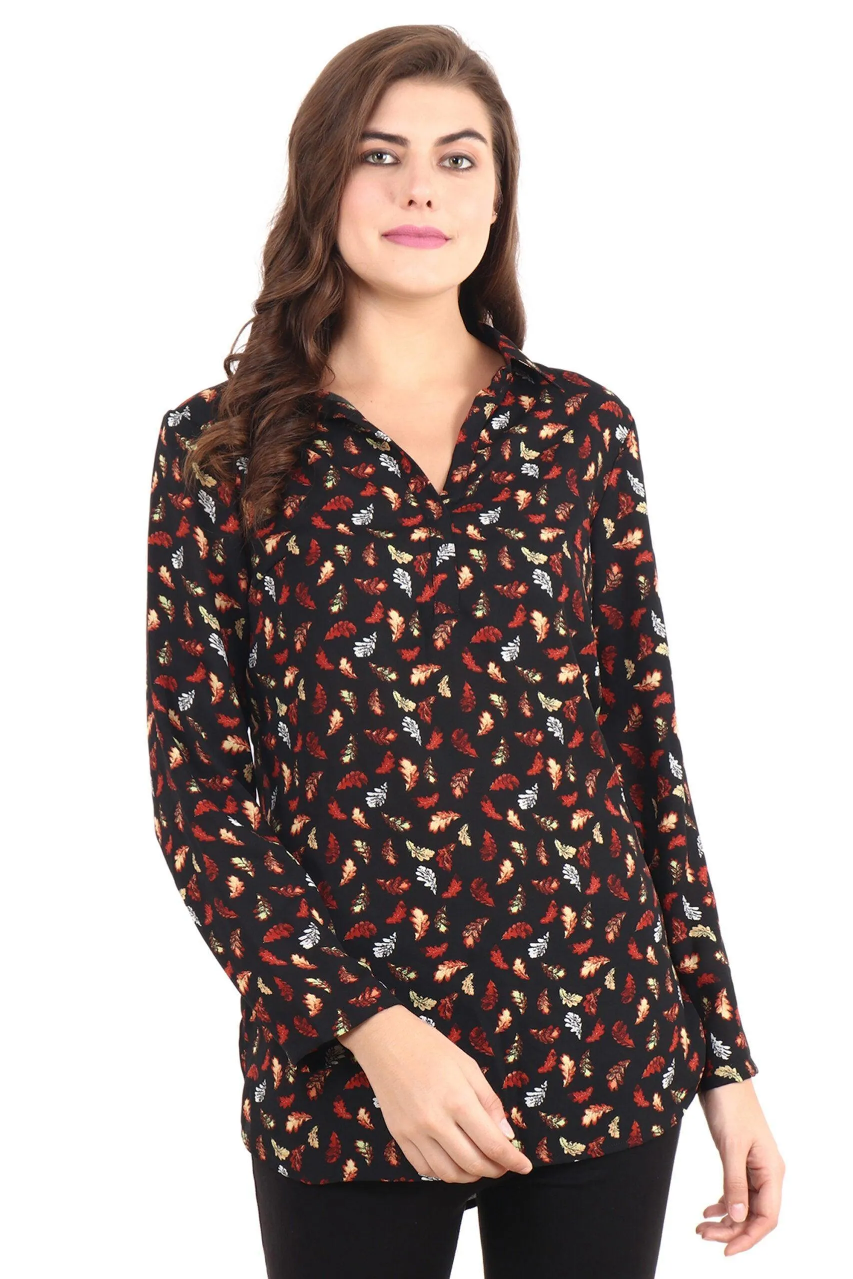 Leaf Printed Multicolor Tunic