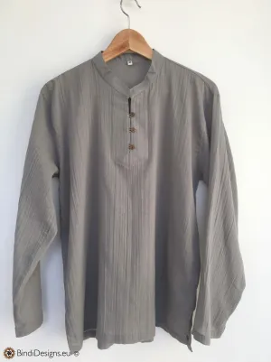 Light Cotton Kurta in Stone Grey