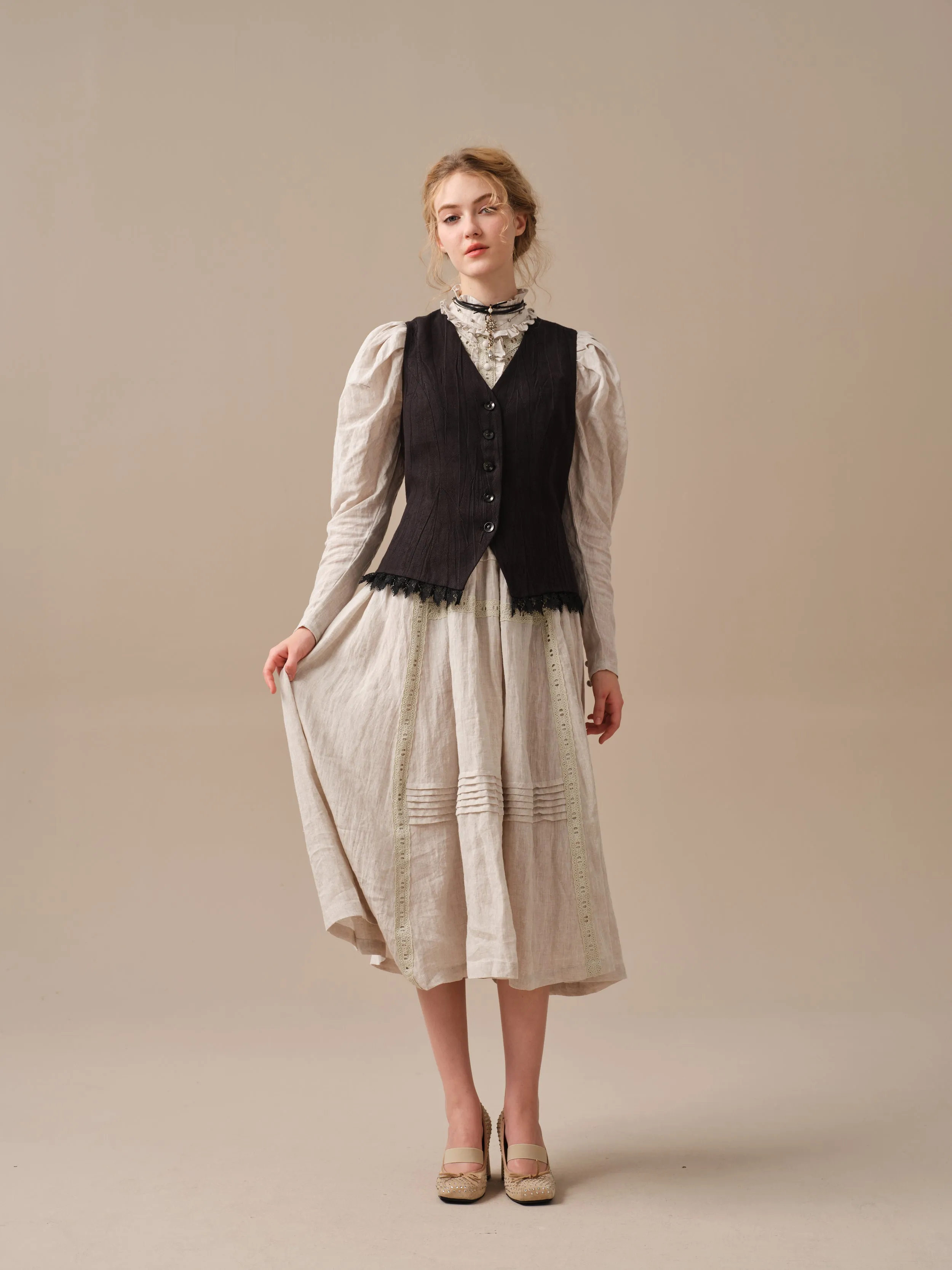 Mae 30 | 100% Linen Jacket with Vest