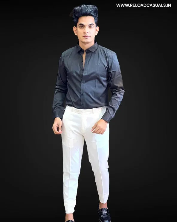 Matty Cotton Fabric Shirt & Adj Lycra Pant - Combo