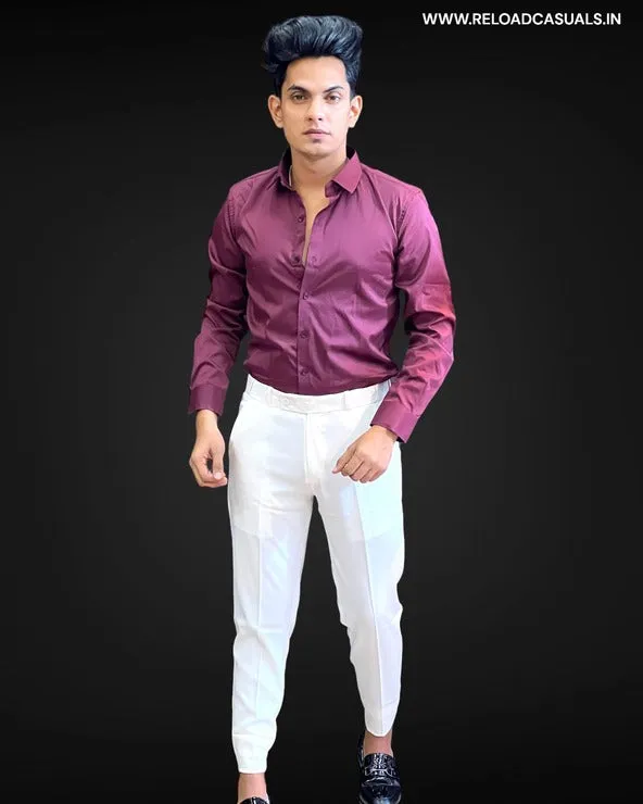 Matty Cotton Fabric Shirt & Adj Lycra Pant - Combo