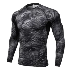 Men's 3D Print Thermal Shirt - Snake Pattern