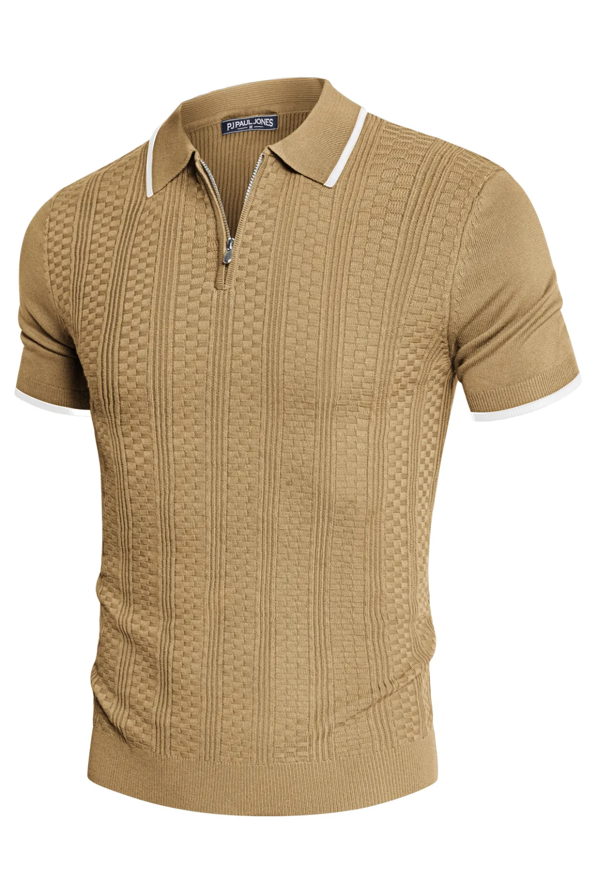 Mens Vintage Polo Shirts Texture Pattern Knit Golf Polo Shirts