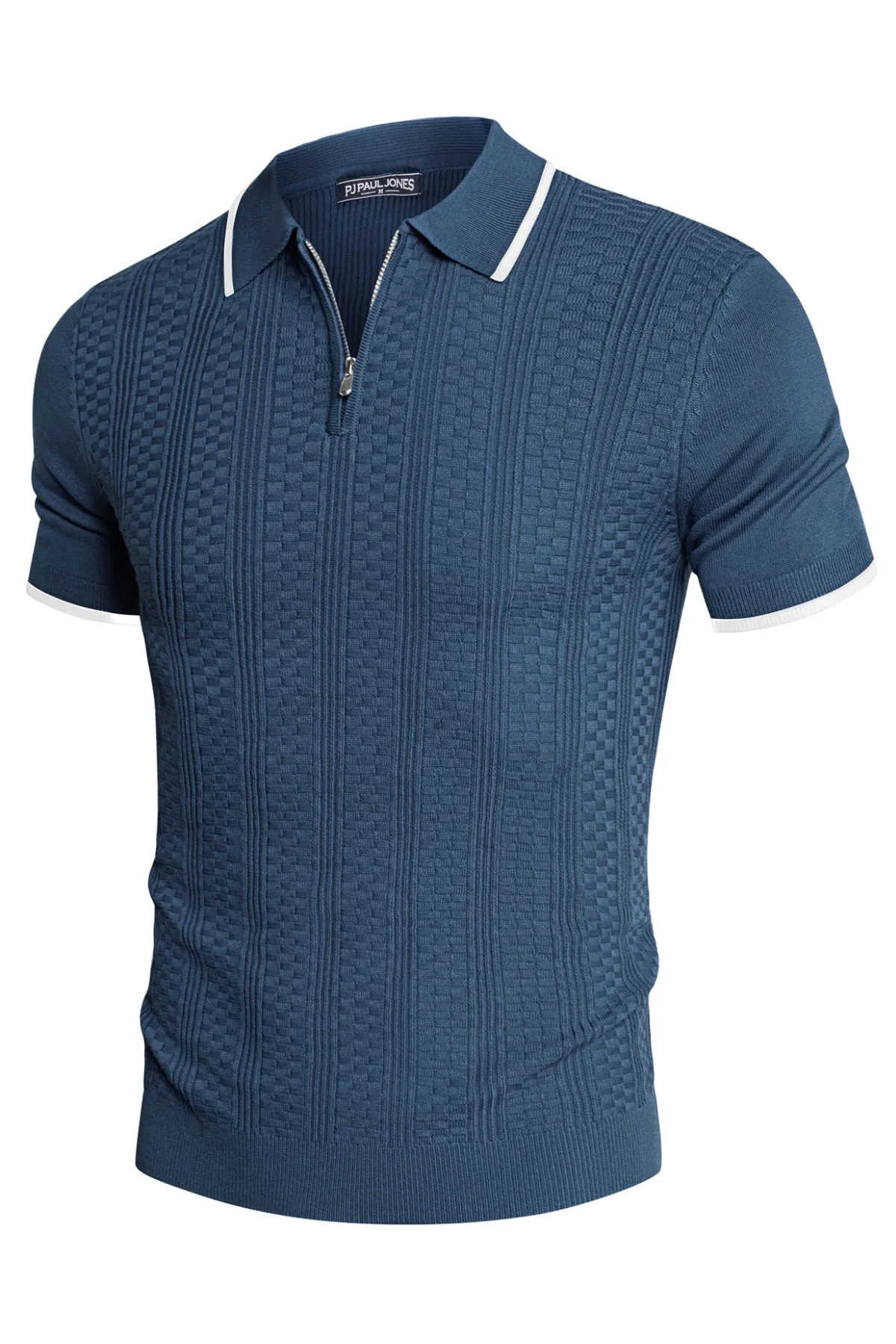 Mens Vintage Polo Shirts Texture Pattern Knit Golf Polo Shirts