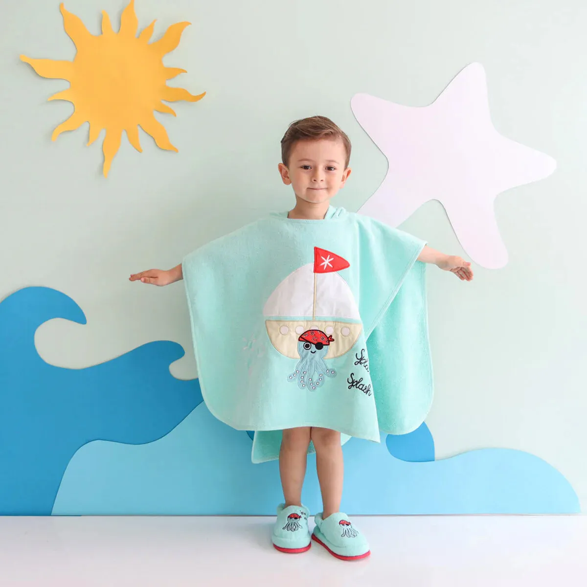 Milk&Moo Kids Poncho - Sailor Octopus Design