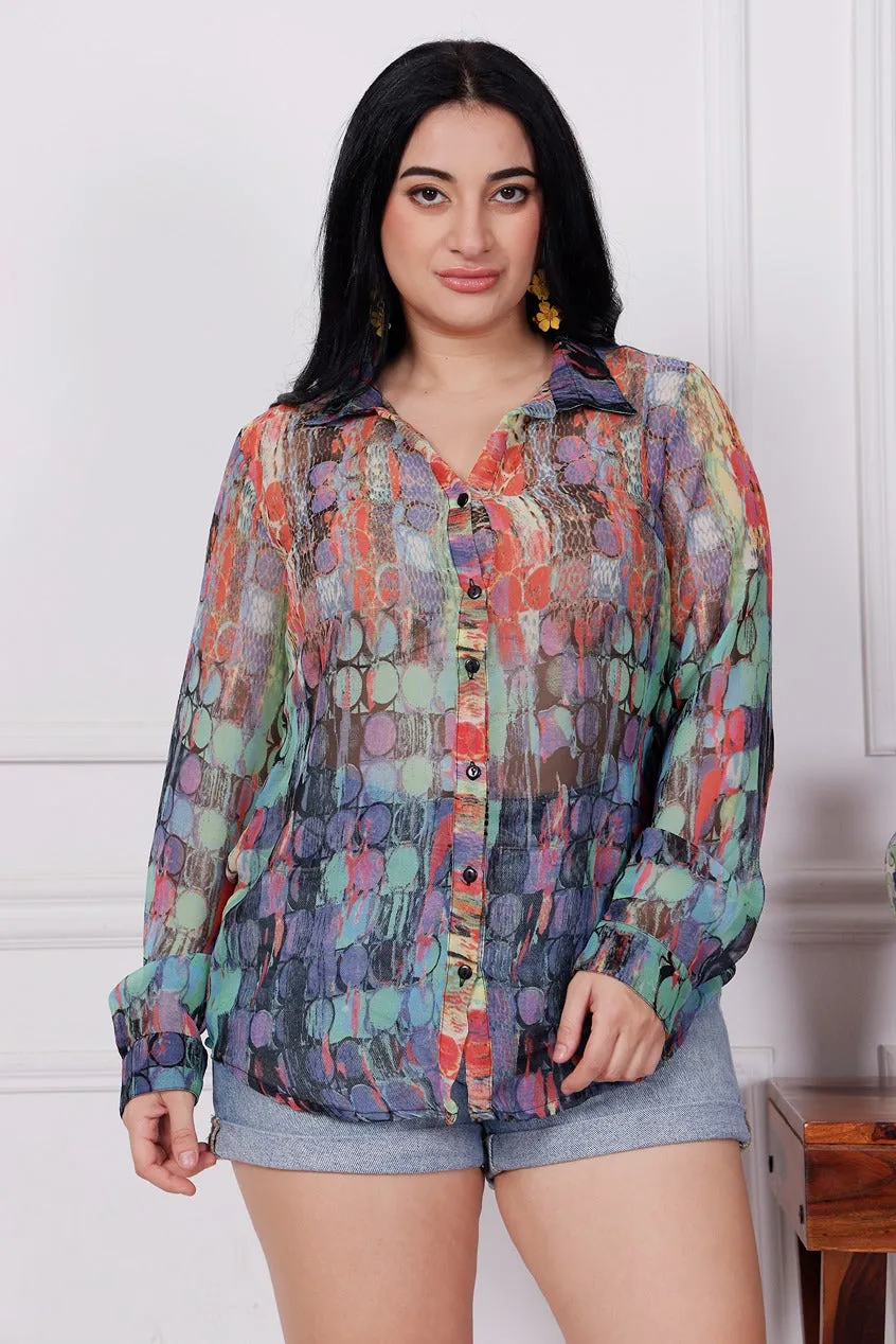 Multicolored Circle Printed Shirt