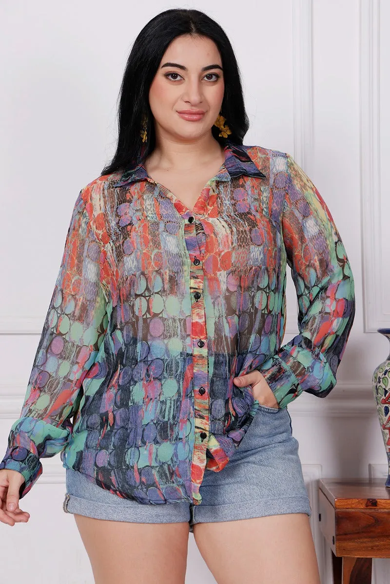 Multicolored Circle Printed Shirt