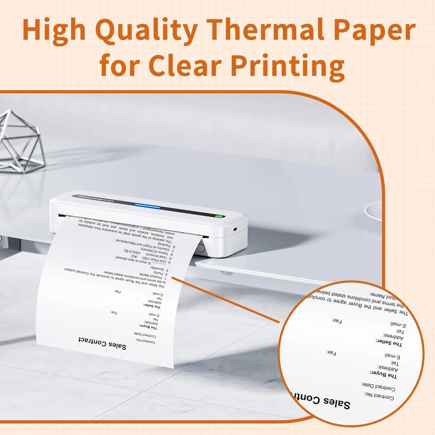 Phomemo 2/4 Rolls Thermal Paper For M832 Portable Printer