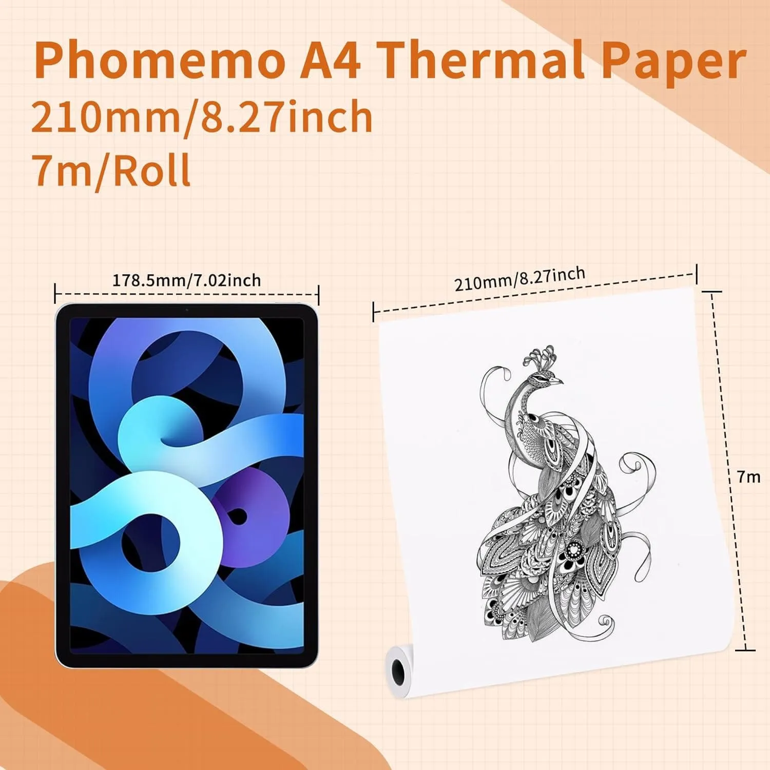 Phomemo 2/4 Rolls Thermal Paper For M832 Portable Printer