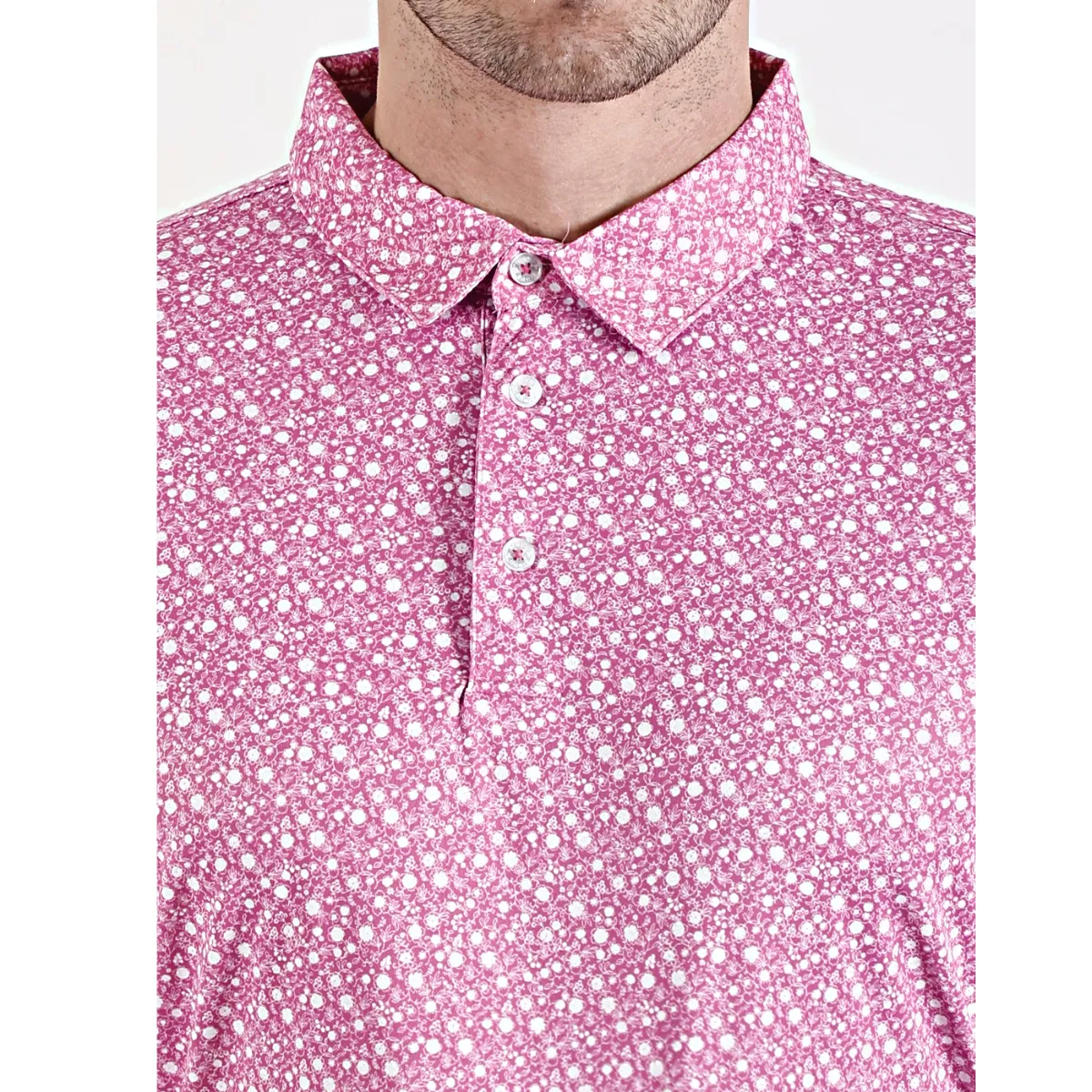 Sidus Men's Pink Printed Golf Polo T Shirt (Indian Size)