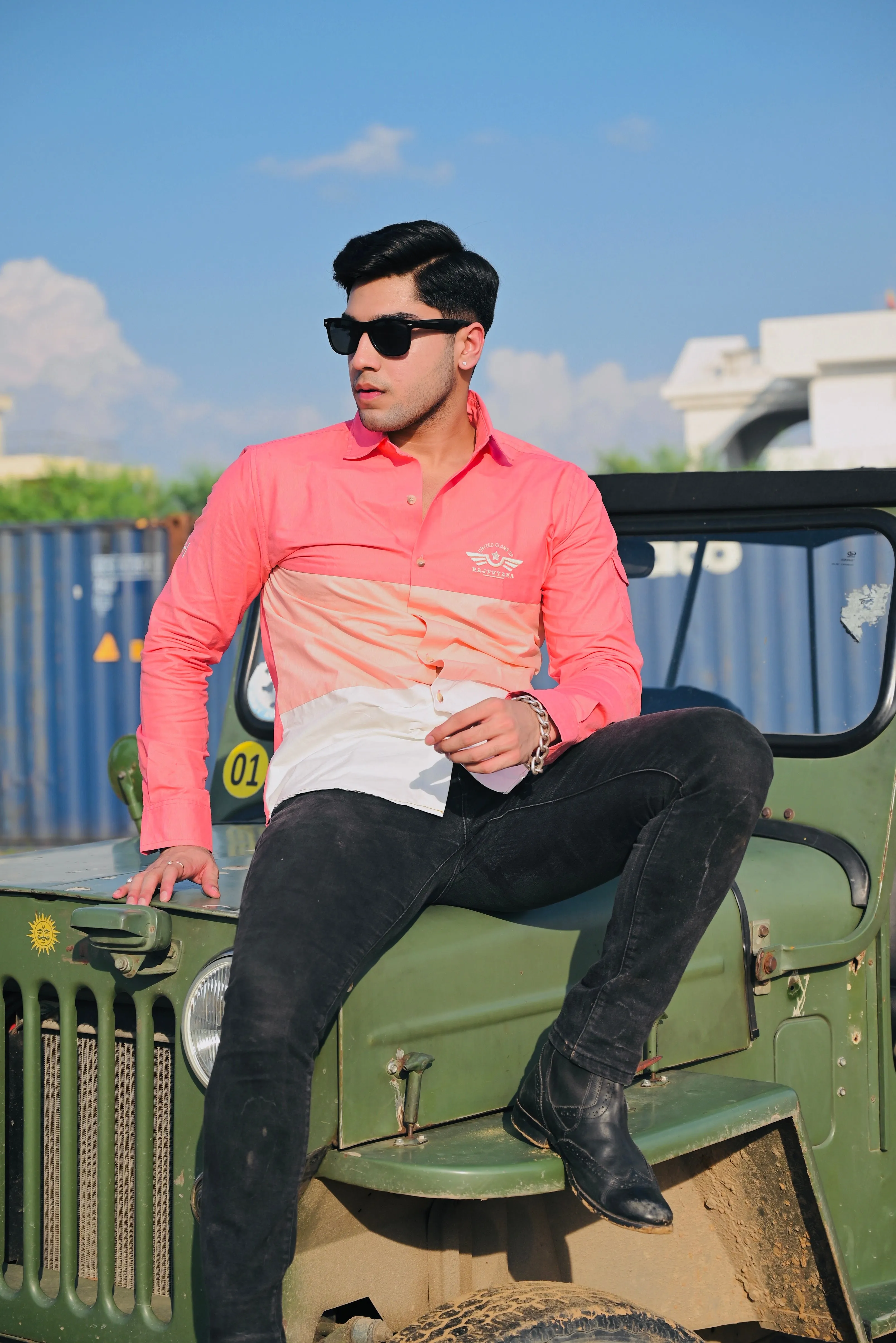 Stretchable 3 Stripe Pink United Clans of Rajputana Shirt