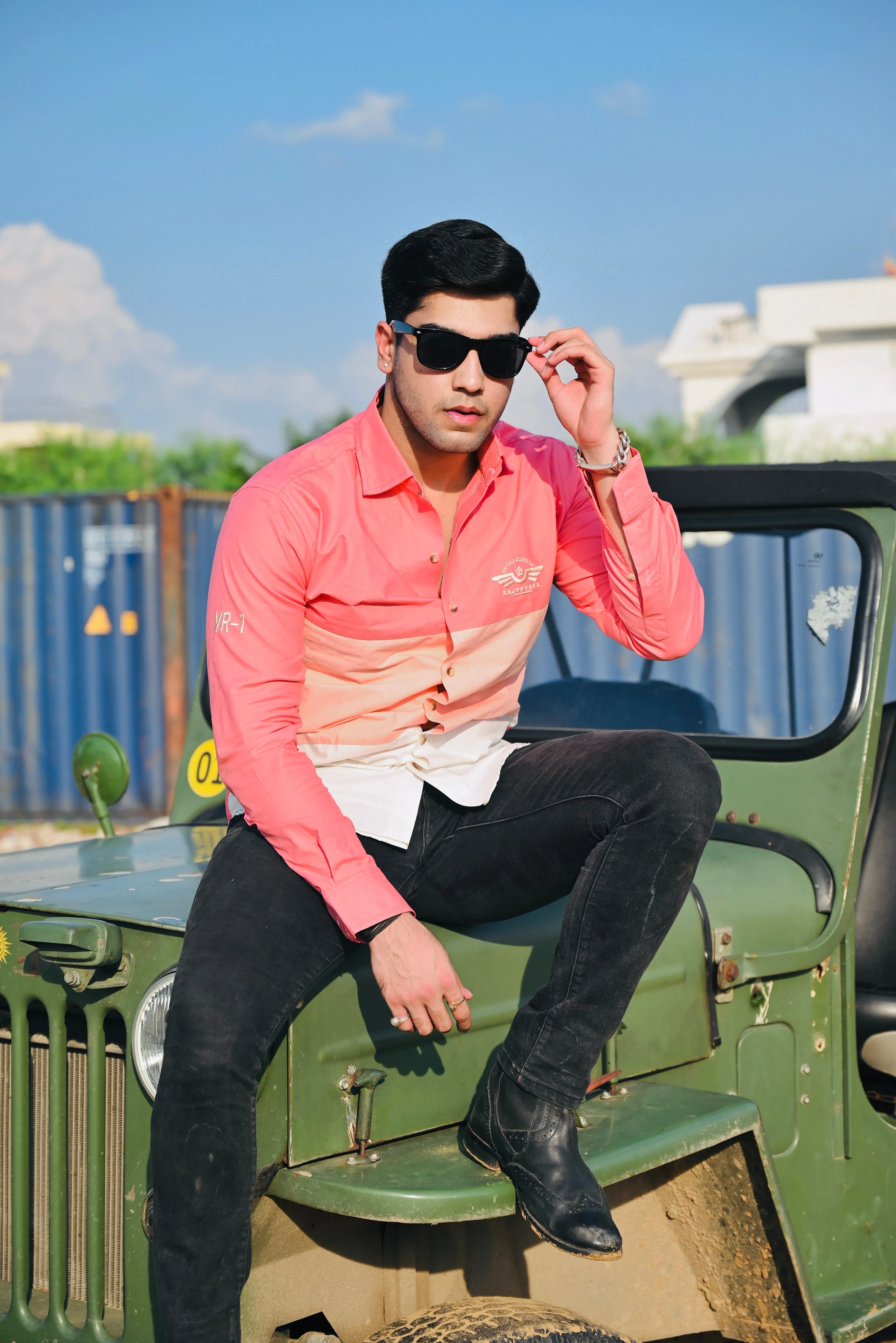 Stretchable 3 Stripe Pink United Clans of Rajputana Shirt