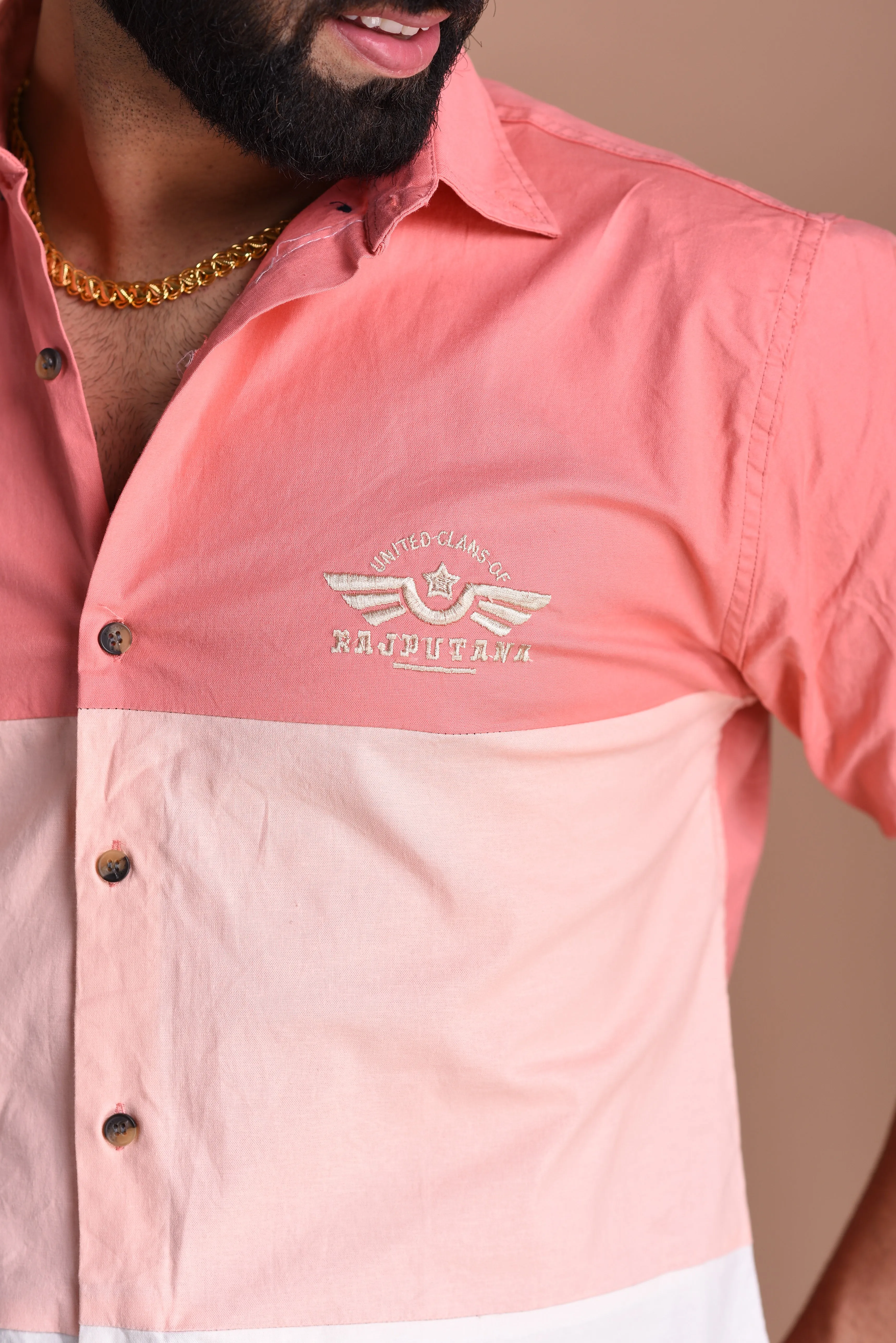 Stretchable 3 Stripe Pink United Clans of Rajputana Shirt