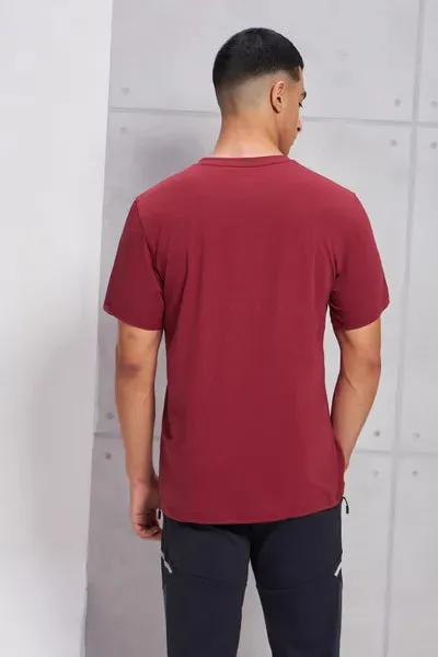 Technosport Active Men's Cotflex Half Sleeve T-Shirt OR-30 (Berry Red)