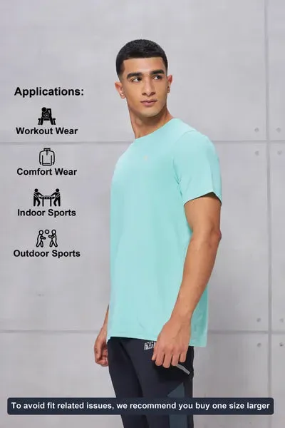 Technosport Active Men's Cotflex Half Sleeve T-Shirt OR-30 (Blue Light)