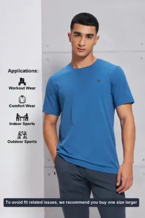 Technosport Active Men's Cotflex Half Sleeve T-Shirt OR-30 (Blue Tide)