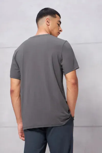 Technosport Active Men's Cotflex Half Sleeve T-Shirt OR-30 (Iron Grey)