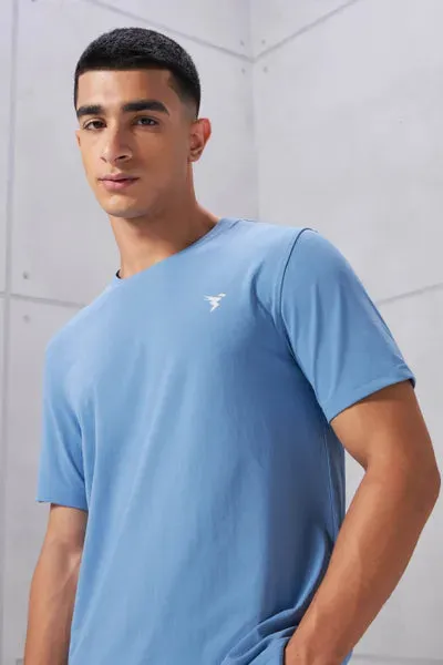 Technosport Active Men's Cotflex Half Sleeve T-Shirt OR-30 (Lichen Blue)