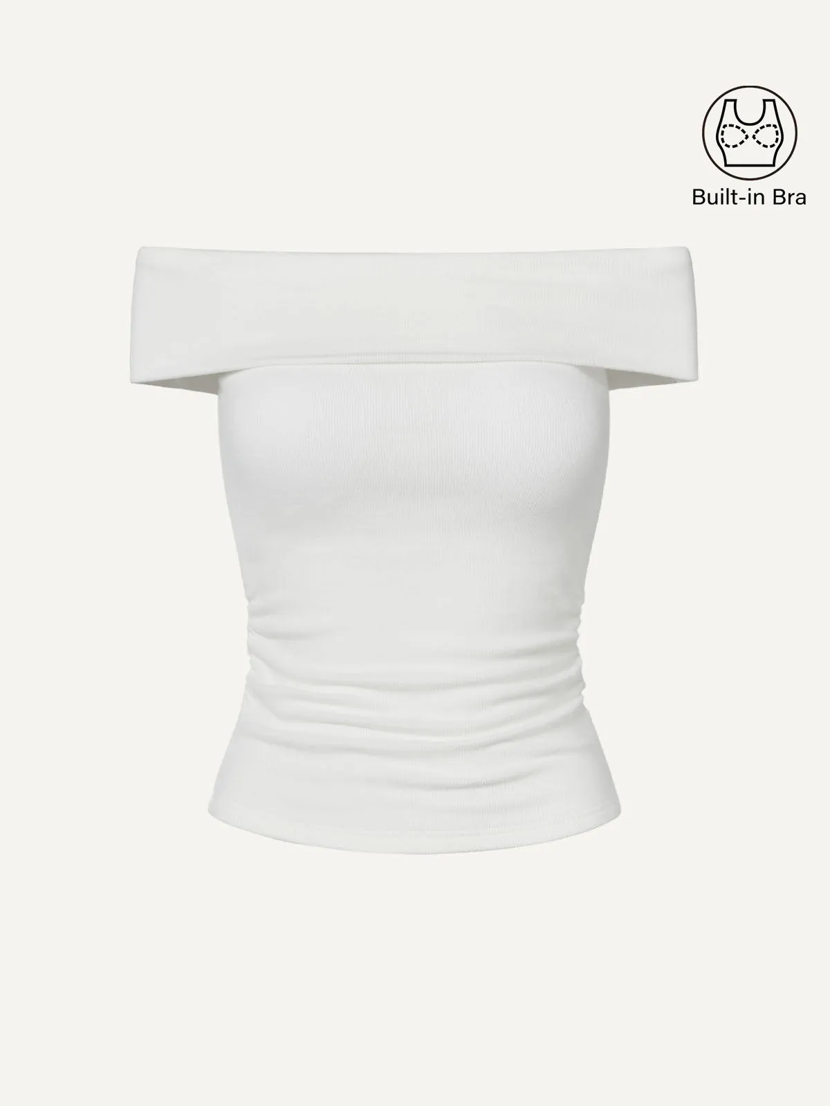 Thermal Brushed Off-The-Shoulder Brami Top