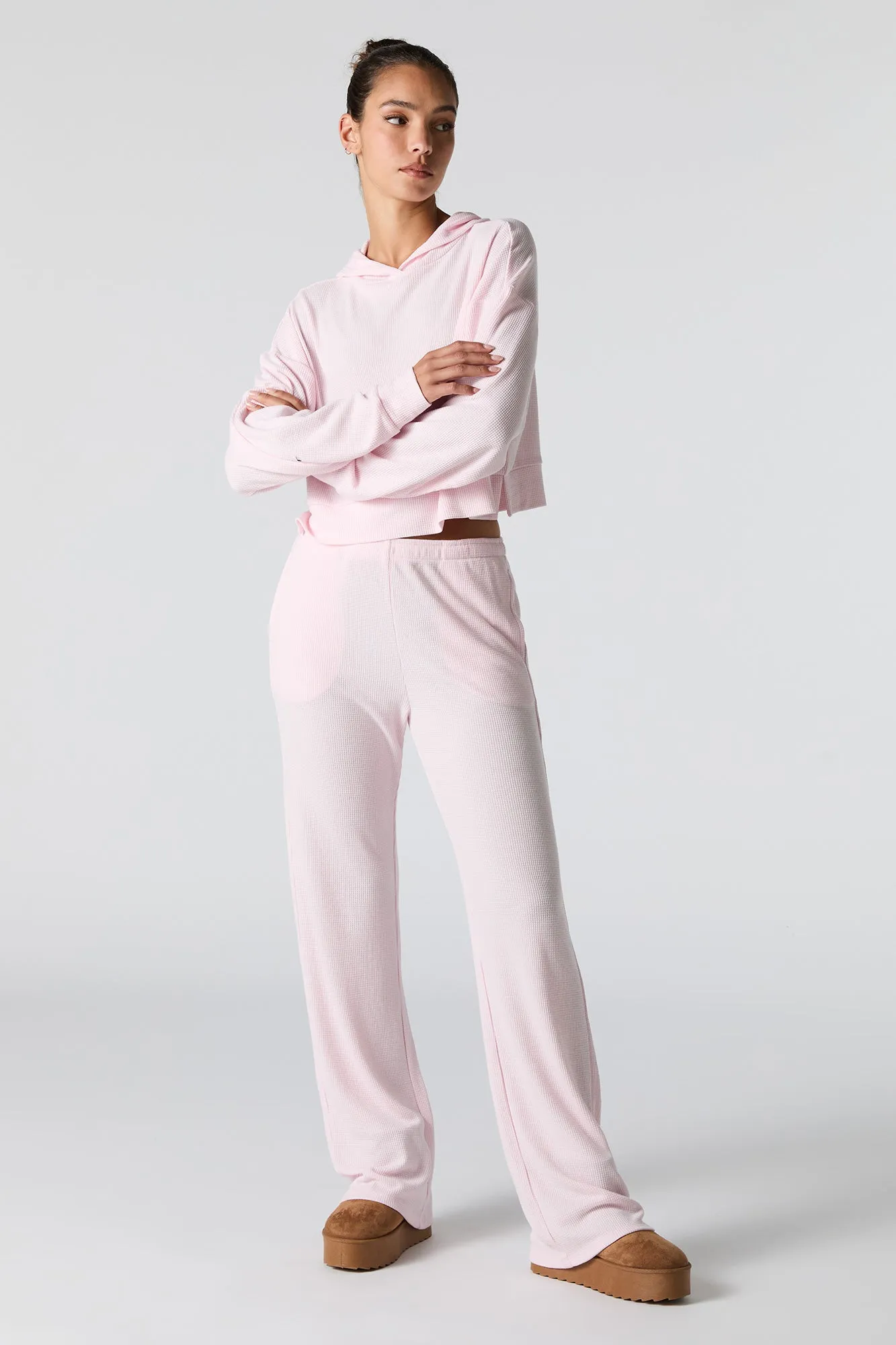 Thermal Knit Wide Leg Pant