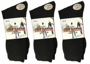 Thermal Socks 3 Pairs Mens Short Black 6-11